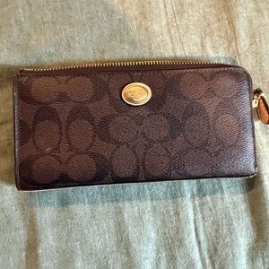 Coach Dark Brown Signature Wallet
